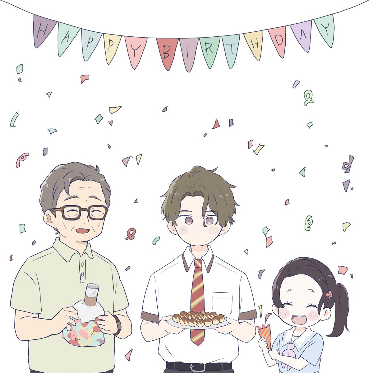 iapopi's tweet photo. 姉も愁くんおたおめ絵描いてくれました🫶可愛い3人❣️ https://t.co/JDKY3rHedX
