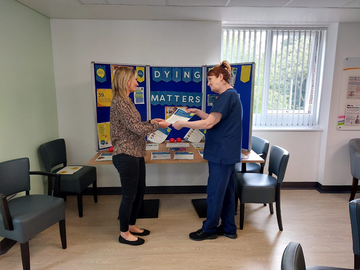 Our Macmillan Palliative Care Team are here in the wellness at work lounge and are here for the rest of the week #DyingMattersAwarenessWeek <a href="/WWLNHS/">WWL NHS</a>