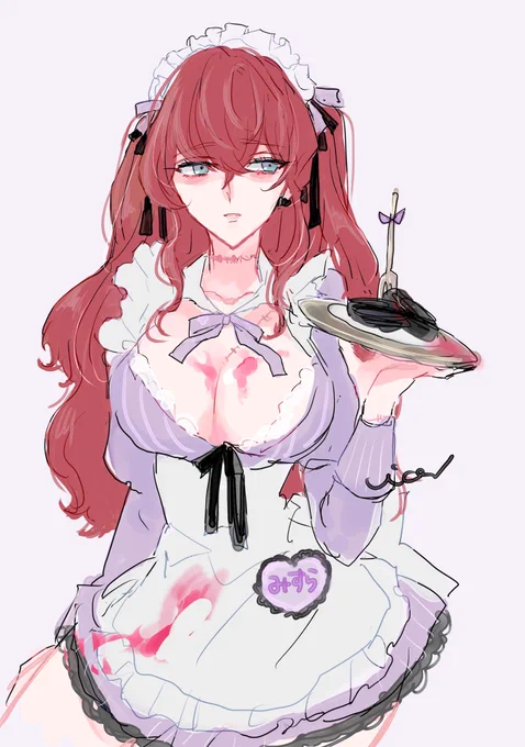 メイドだったのでバグみたいな絵描いた ※TS