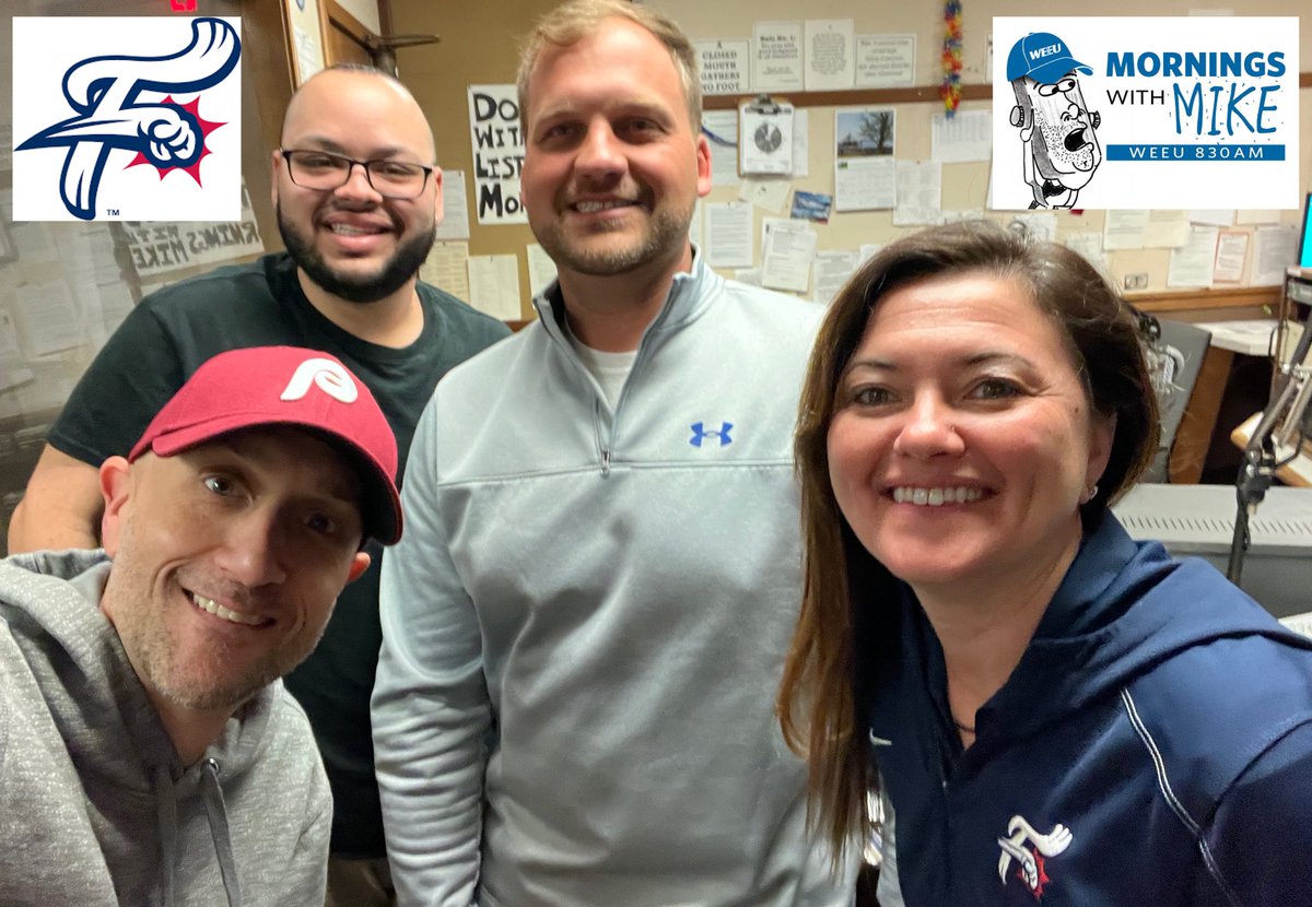 MikeKellerRadio's tweet photo. On today’s @MwMWEEU we welcomed in Matt &amp; Tonya from the @ReadingFightins to talk about all the happenings during this weeks homestand, Memorial Day weekend’s Mega Blast Fireworks, special guests at the ballpark this season and more!. 
Get your tix at https://t.co/69pfuOB35T. https://t.co/VMDaV4J9VL