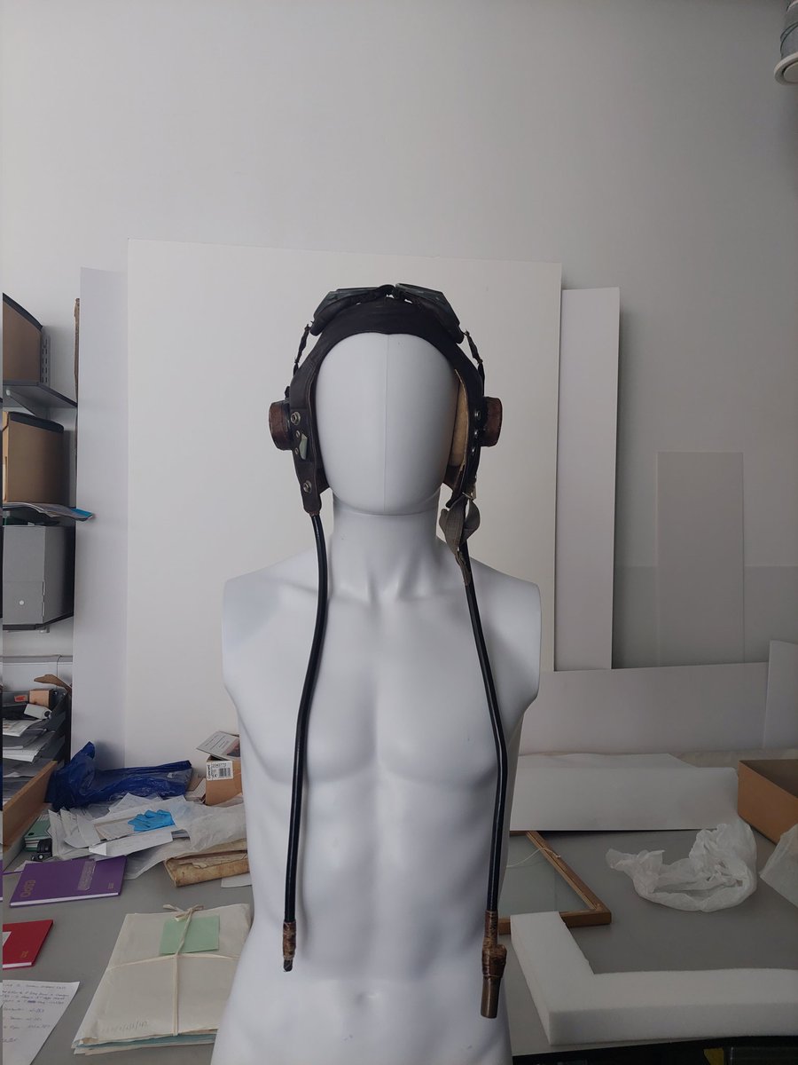 You can leave your hat on!

A sneak peak at the preparations for <a href="/The_Herbert/">Herbert Art Gallery & Museum</a>'s summer exhibition, Work on Walls. The flying helmet and goggles from #Coventry born WW2 RAF pilot Bryan Woolston, DFM