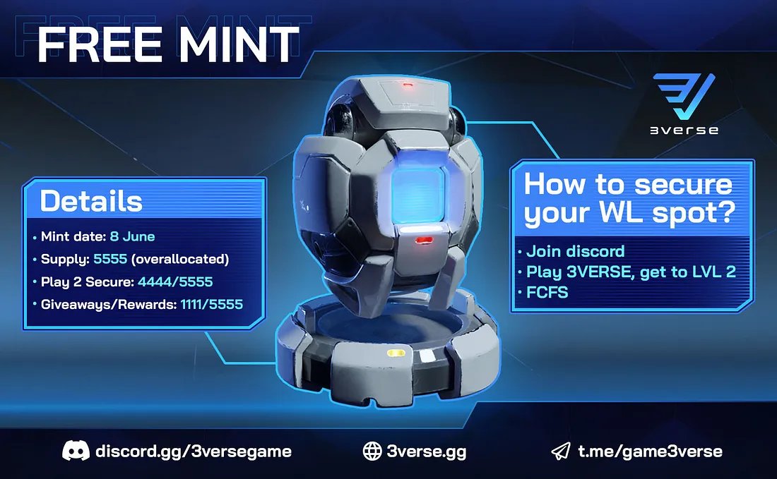 FREE MINT. 

Yup, you read that right. Our mission from day 1 has been to put gamers first by delivering a genuinely fun &amp; competitive game at launch and we're confident that F2P  is the way to go. 

So if you have been whitelisted, here's how you can secure your spot ⬇️