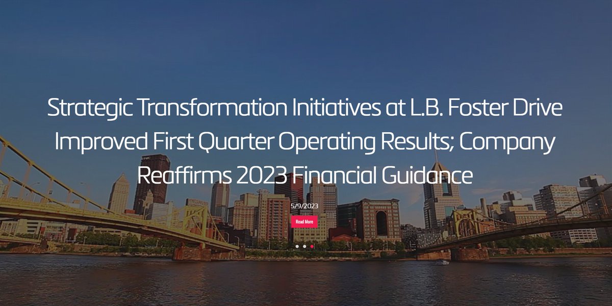 lbfostercorp's tweet photo. President &amp; CEO John Kasel, "We are pleased with the strong start to 2023, continuing the positive momentum we established in the 2nd half of last year. Order rates &amp; backlog continued at robust levels highlighting the resilience of our key end markets." https://t.co/AiFWw2bl1m https://t.co/OI7dpWocqg