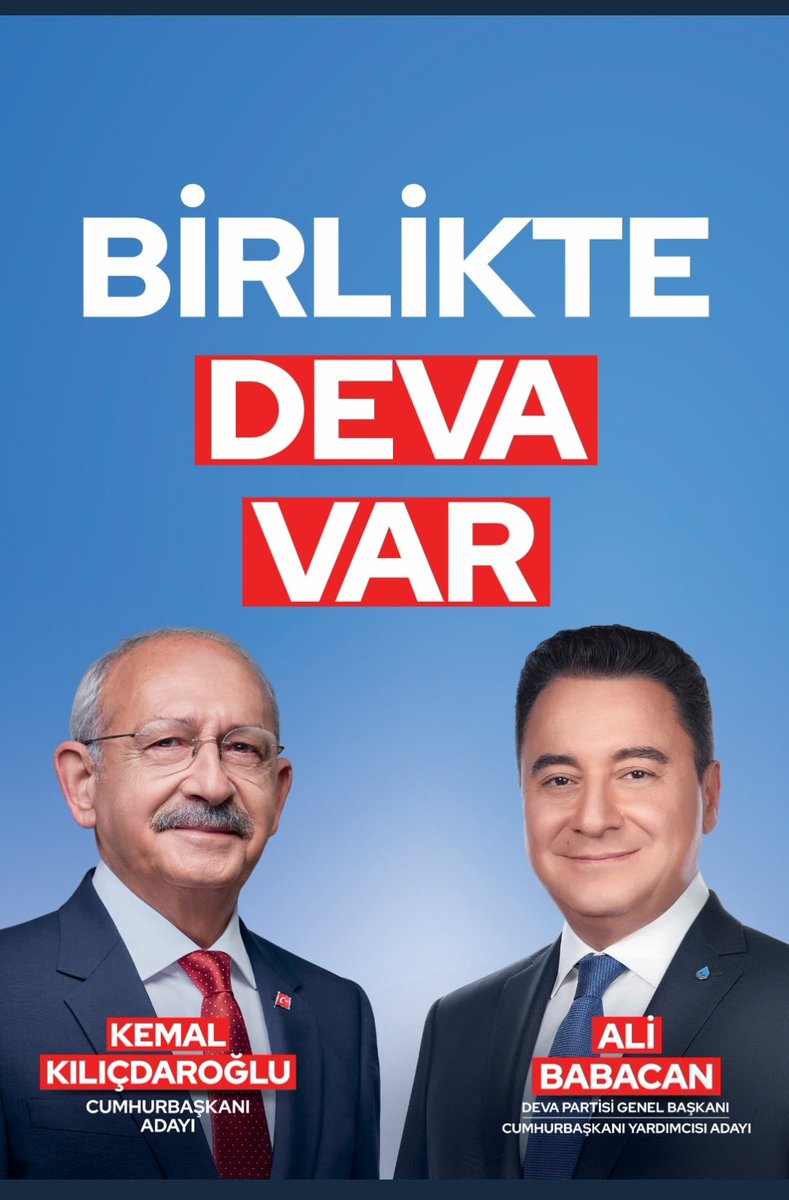 1 oy Kılıçdaroğlu'na
1 oy Deva İçin Chp'ye
14 Mayıs'ta
K A Z A N I Y O R U Z
İNŞAALLAH