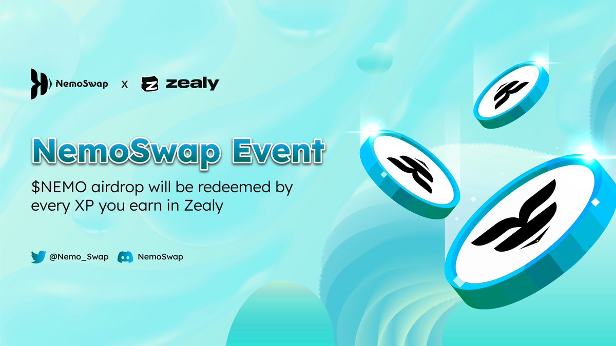 New Giveaway: NemoSwap (NEMO)
Total Reward: FREE NEMO
Rate: ⭐️⭐️⭐️⭐️
Winners: For Everyone
Distribution: TBA

Giveaway Link: t.me/GiveawayInspec…

#Giveaway #Giveaways #GiveawayInspector #SUI #NemoSwap #NEMO #Crypto #Bitcoin