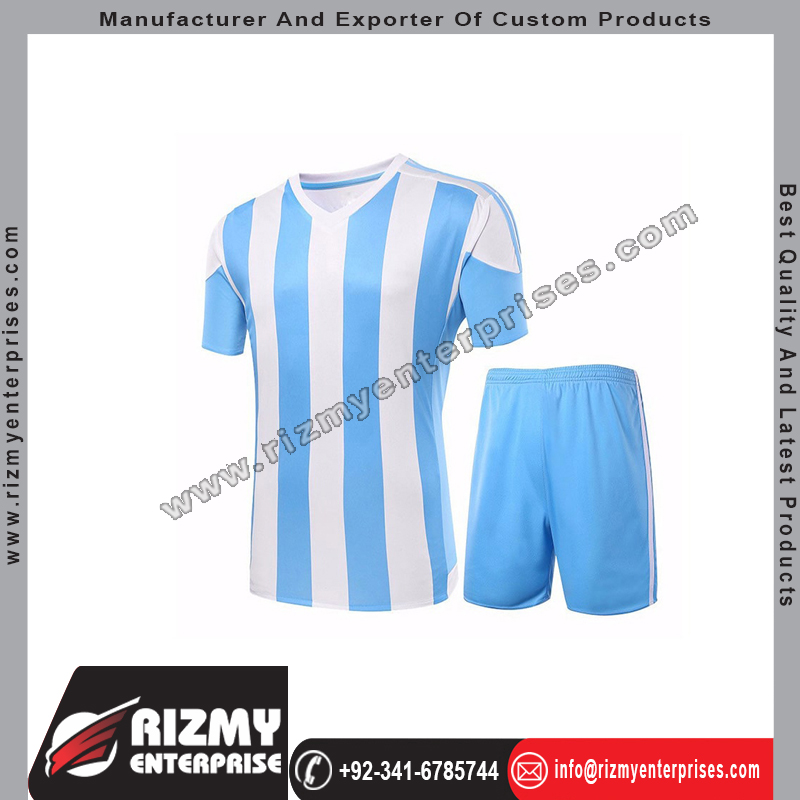 A sublimated soccer uniform in light blue and white colors with a V-neck style is a sleek and stylish choice for any soccer team.#soccer #uniformsupplier #soccerlife #soccerplayer #socceruniform #soccertime #soccergirl #soccernews #sublimateduniforms #soccershots #soccerdesign