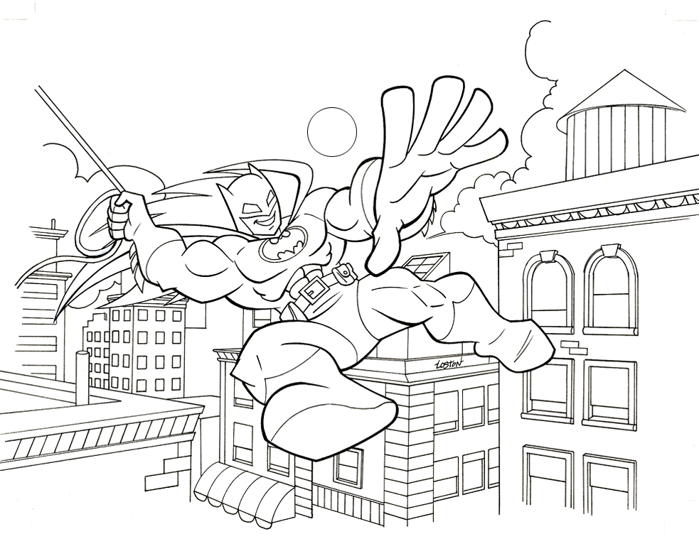 Loston_Wallace's tweet photo. #DCSuperFriends #Batman #StepIntoReading #DCComics #JusticeLeagueBATMAN SWINGS INTO ACTION!  This was a double-page spread done for SUPER FRIENDS: FLYING HIGH! a pre-schoolers STEP-INTO-READING book!  How cool is it that many kids' first look at Batman will be the one I drew?! https://t.co/kX8eMGbEP0
