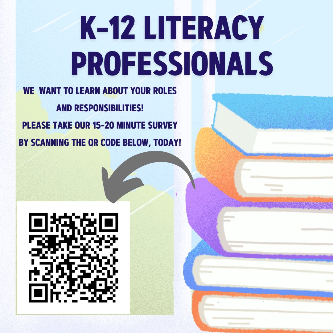 Calling all U.S. specialized literacy professionals #literacycoaches #literacyspecialists #instructionalcoaches who support the teaching of literacy! New nationwide survey about roles, responsibilities & work as the pandemic fades...

Please share your thoughts via QR code below!