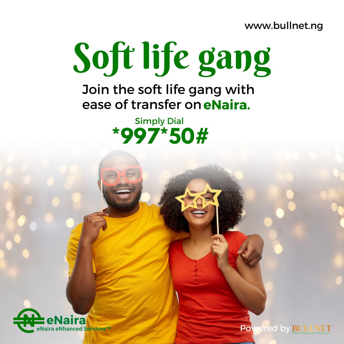 BullnetE's tweet photo. Join the soft life geng😊

With eNaira, every transfer is like a breeze.

Simply dial *997*50# to register.
To learn more, visit https://t.co/wNJknM8nA8

#enaira #paymentmadeeasy #easypayment #fastpayments #softlifegang #bullnet https://t.co/vfLUA8squs