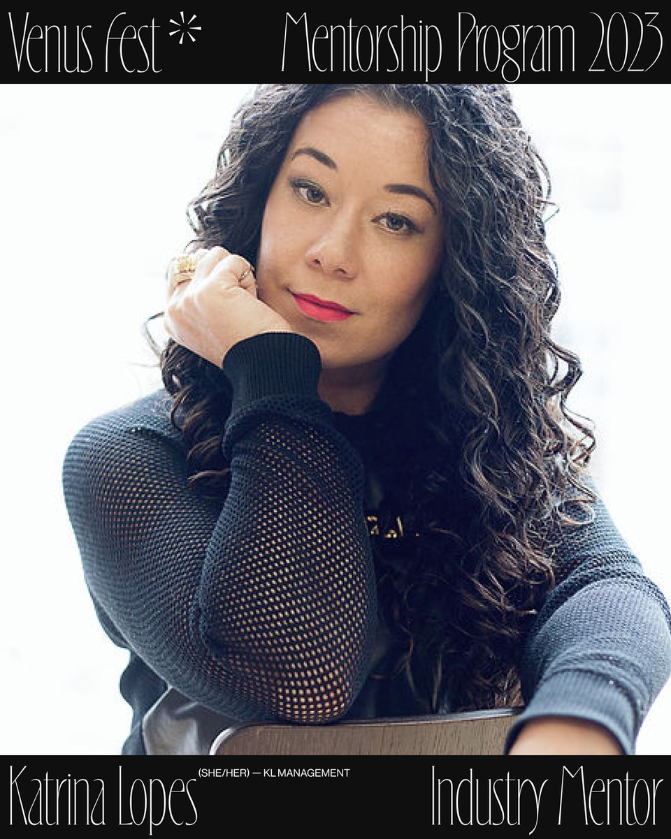 Venus Fest (@venusfest_) on Twitter photo <a href="/KatrinaLopes/">Katrina Lopes</a> is the Owner & President of KL Management + a #Mentor in the Venus Fest Mentorship Program from June 5 - July 28. Learn from her experience, get industry insights, find #community, grow your career + Receive an honorarium! Apply by May 17: bit.ly/3LT1zOg <a href="/KatrinaLopes/">Katrina Lopes</a> is the Owner & President of KL Management + a #Mentor in the Venus Fest Mentorship Program from June 5 - July 28. Learn from her experience, get industry insights, find #community, grow your career + Receive an honorarium! Apply by May 17: bit.ly/3LT1zOg