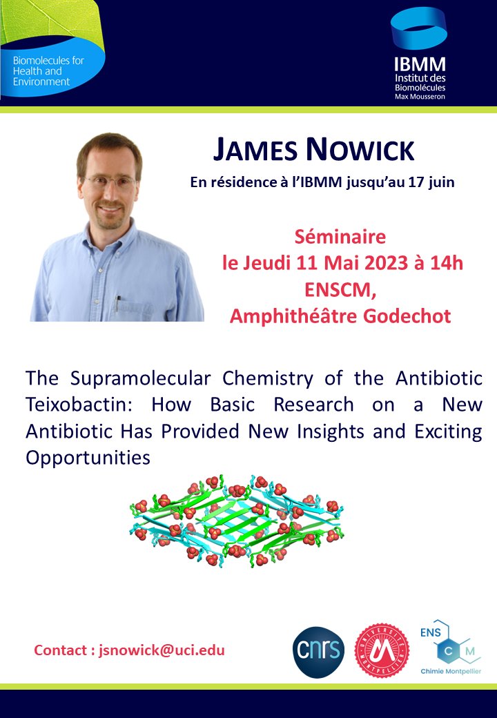 IBMM - Institut des Biomolécules Max Mousseron (@ibmm_balard) on Twitter photo Demain à 14h, l'<a href="/IBMM_Balard/">IBMM - Institut des Biomolécules Max Mousseron</a> reçoit James Nowick <a href="/NowickGroup/">Nowick Group</a> ! Cela se passe à l'<a href="/enscmchimiemtp/">enscm chimie mtp</a>. Demain à 14h, l'<a href="/IBMM_Balard/">IBMM - Institut des Biomolécules Max Mousseron</a> reçoit James Nowick <a href="/NowickGroup/">Nowick Group</a> ! Cela se passe à l'<a href="/enscmchimiemtp/">enscm chimie mtp</a>.