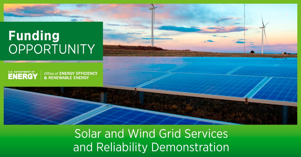 Julia06792999's tweet photo. Twitter:
New #solar and #wind projects at @energy are working to demonstrate an electric grid running on 100% clean energy. Learn more about the selections: https://t.co/tlJTv8NBYJ https://t.co/2PJcKFvaIK