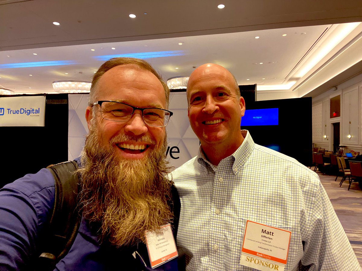 mikehorrocks's tweet photo. Best part of events like #fxt23 is running into long terms friends like @MattSifferlen & @SamKilmer and so many others! @Fin_X_Tech @bakerhill @GonzoBanker #fintech @CroweUSA https://t.co/h3tYlLuOzv