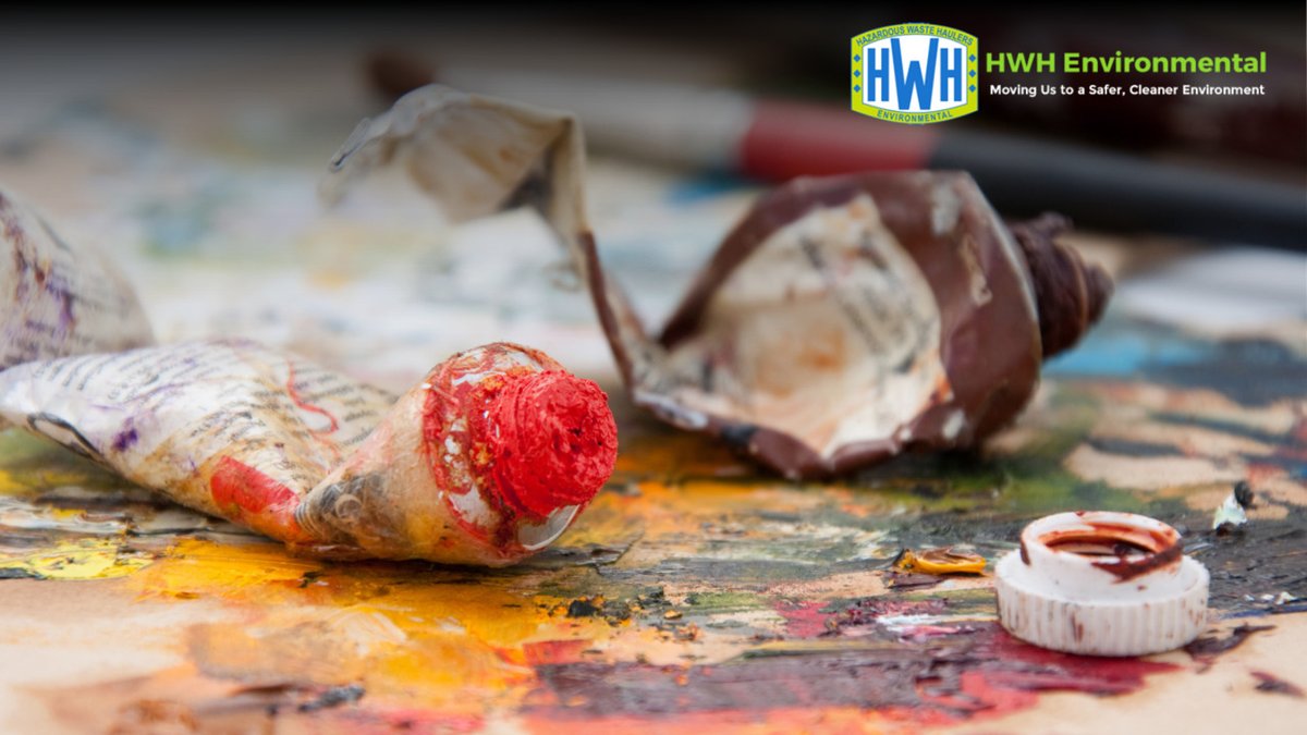 hwhenvironment's tweet photo. Paints should never be emptied into the drain or thrown away into the garbage. Oil-based paints, especially, are considered hazardous waste. Visit our website or give us a call to let the professionals at HWH Environmental help you dispose of your paint. https://t.co/MlmCw1apcT https://t.co/tyeq59i0V6