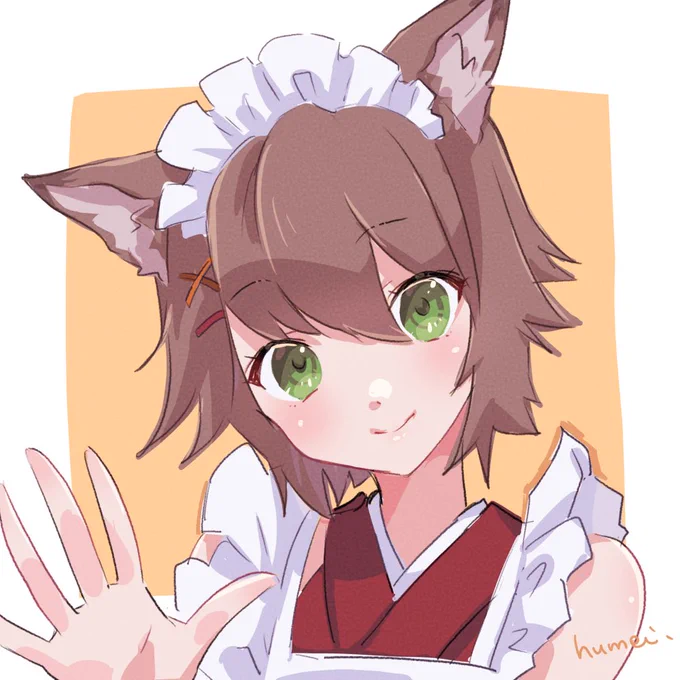 和装メイドさん可愛いと思うんよ #るしこかいたよ #メイドの日