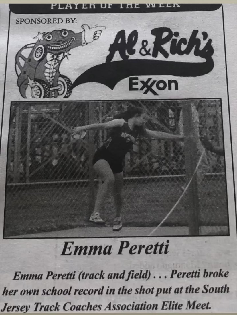 Congrats to Emma Peretti - Hammonton Gazette Player of the Week! 📰