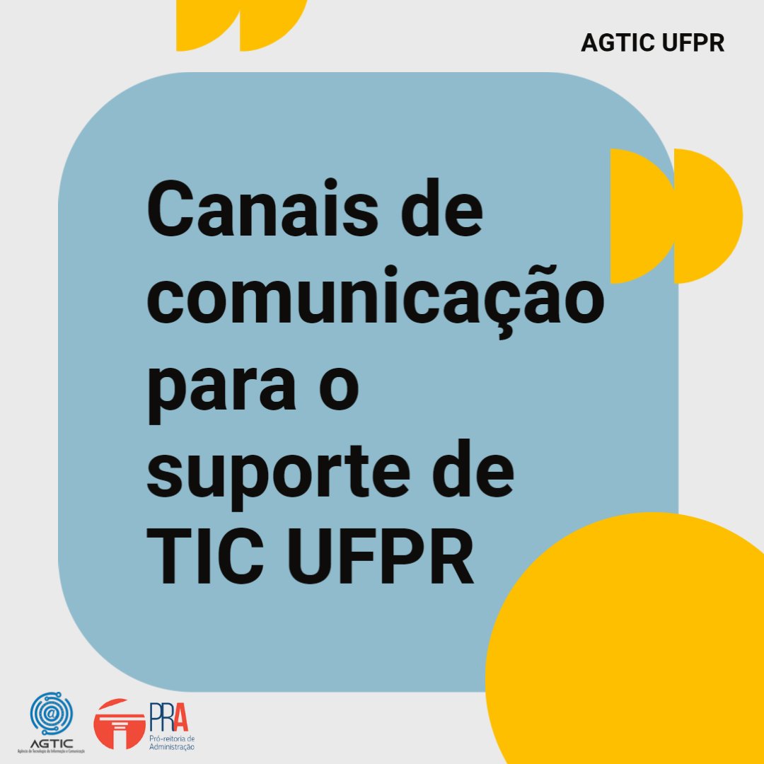dticufpr's tweet photo. 🤔Ficou em dúvida sobre qual canal usar quando precisar de suporte de TIC?
✅Agora você já sabe!
📌Salve o post para quando precisar
#ufpr #agticufpr #agtic #ti #universidade #atendimento #tic https://t.co/MUKmLQQG1y