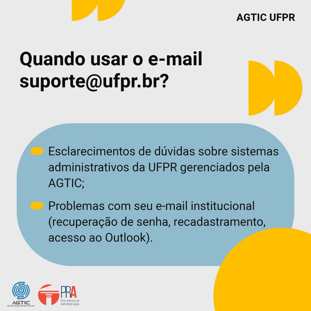 dticufpr's tweet photo. 🤔Ficou em dúvida sobre qual canal usar quando precisar de suporte de TIC?
✅Agora você já sabe!
📌Salve o post para quando precisar
#ufpr #agticufpr #agtic #ti #universidade #atendimento #tic https://t.co/MUKmLQQG1y