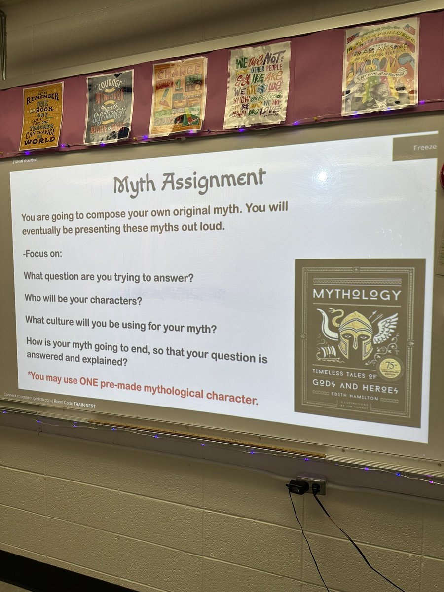TeachFelsenthal's tweet image. Students are excited to put their creative writing skills to use by creating their own myths! #CreativeWriting #Mythology #ELAclass