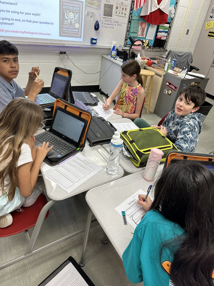 TeachFelsenthal's tweet image. Students are excited to put their creative writing skills to use by creating their own myths! #CreativeWriting #Mythology #ELAclass