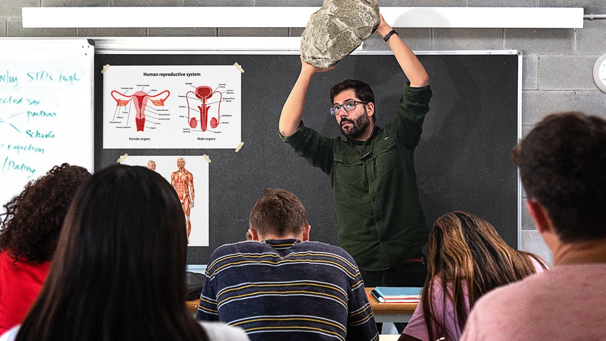 TheOnion's tweet photo. Updated Texas Sex Ed Curriculum Instructs Children How To Stone Whores https://t.co/jaOau0VwG8 https://t.co/Qi8Fhva6MI
