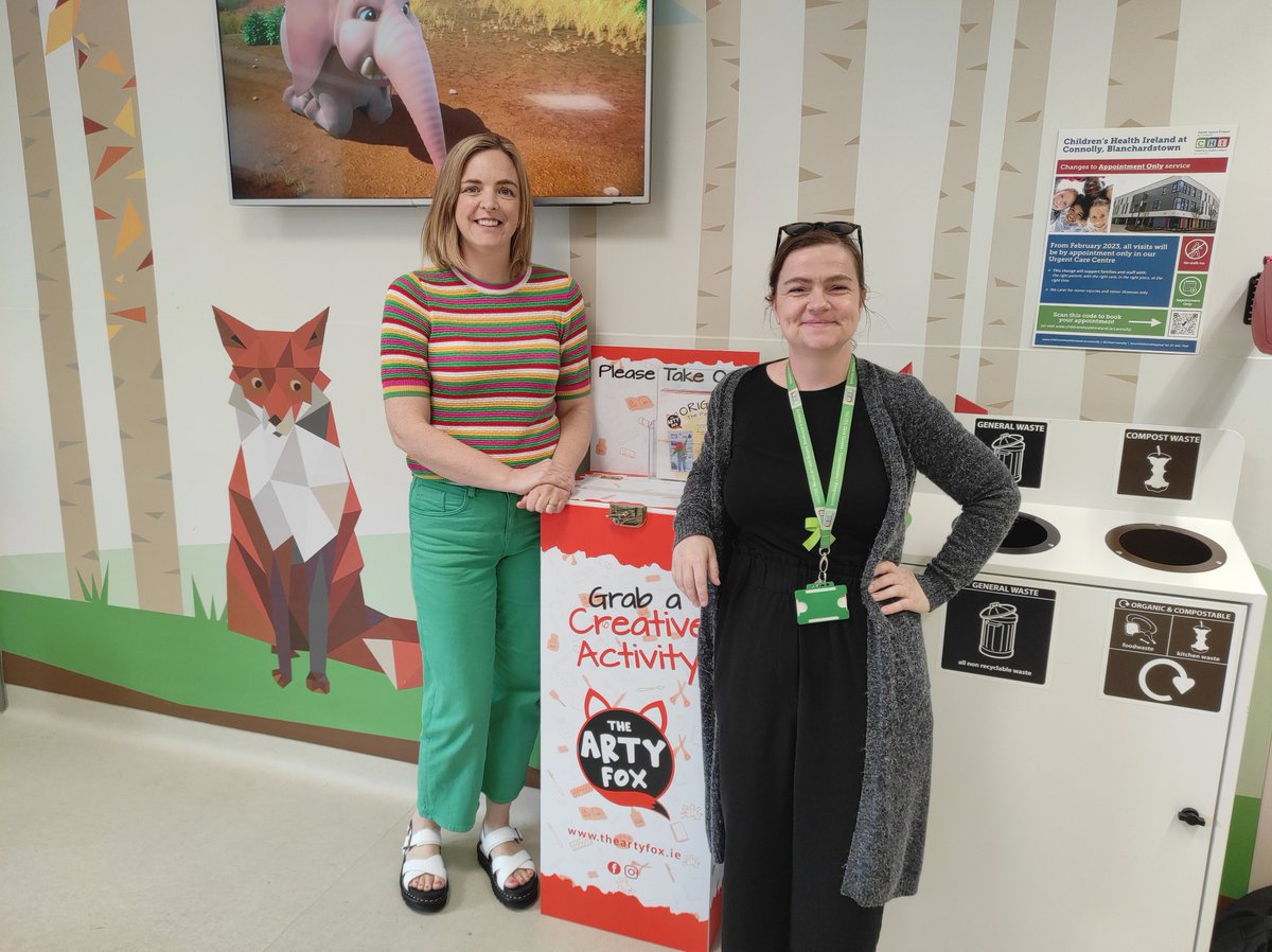 Recently our Arts in Health team worked with artist Feena McBride to install the Arty Fox Activity stations in CHI at Connolly &amp; CHI at Tallaght 👏

This activity encourages our young patients &amp; their family members to read together and to have a creative art experience🤩