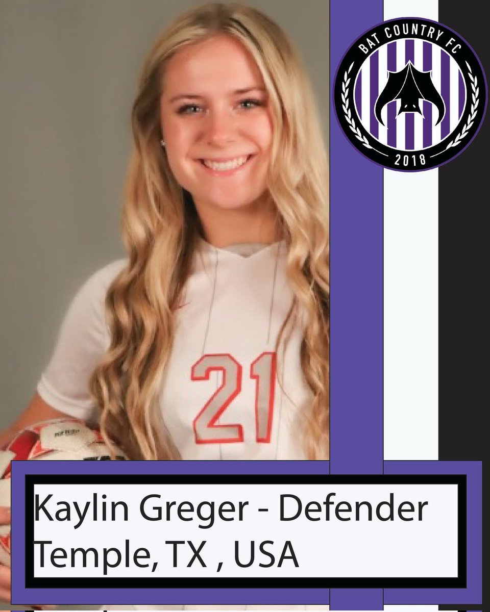 WELCOME TO BAT COUNTRY, Kaylin!! <a href="/kaylingreger/">Kaylin Greger</a>

If you too are interested in joining us in the WPSL feel free to write us!!!

#SOCCER #templetx #austintexas #wpsl #path2pro  #savagejourney @cityoftempleparks <a href="/wpsl/">Women’s Premier Soccer League</a>