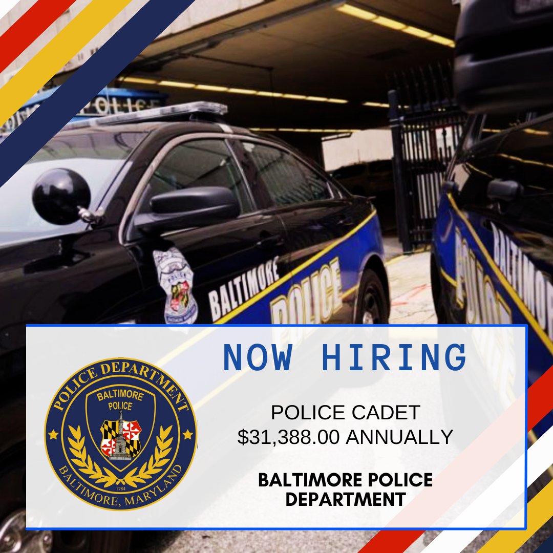 @BaltimorePolice [Baltimore, MD] is hiring for Police Cadets Required ...