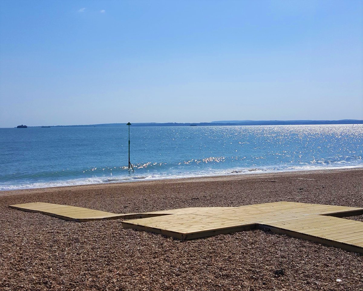 visitportsmouth's tweet image. There are two mobility ramps now in place on Southsea Beach, providing step-free access for those who need it.
The ramps - installed by @portsmouthtoday as it gears up for summer - can be found near Southsea Beach Café and by the Pyramids.