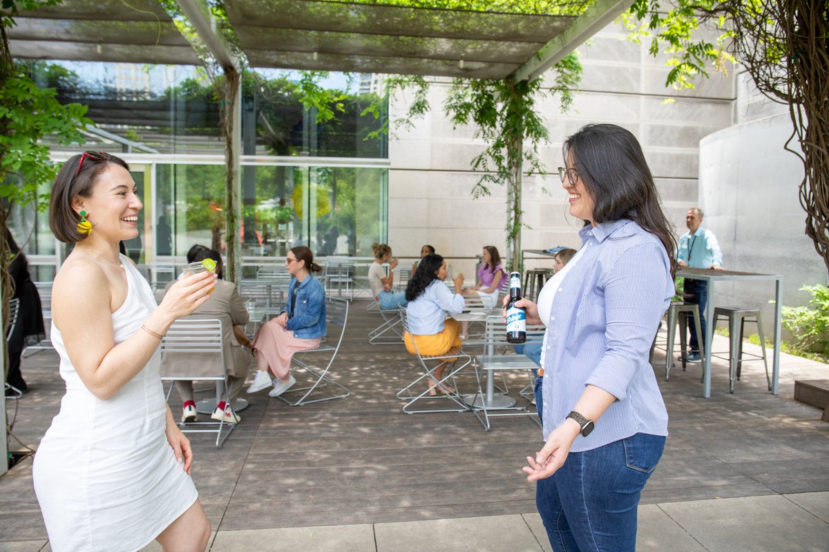 DallasMuseumArt's tweet photo. Beat the heat this summer at the Museum during our new patio series, Fridays al Fresco. ☀️🍹

Kicking off this Friday, May 12, from 4:30 - 8:30 p.m. the DMA Cafe patio on Eagle Family Plaza will offer drinks, food, lawn games, and live music!

Learn more: https://t.co/g1b3voW7ea https://t.co/BmMeIiDPyW