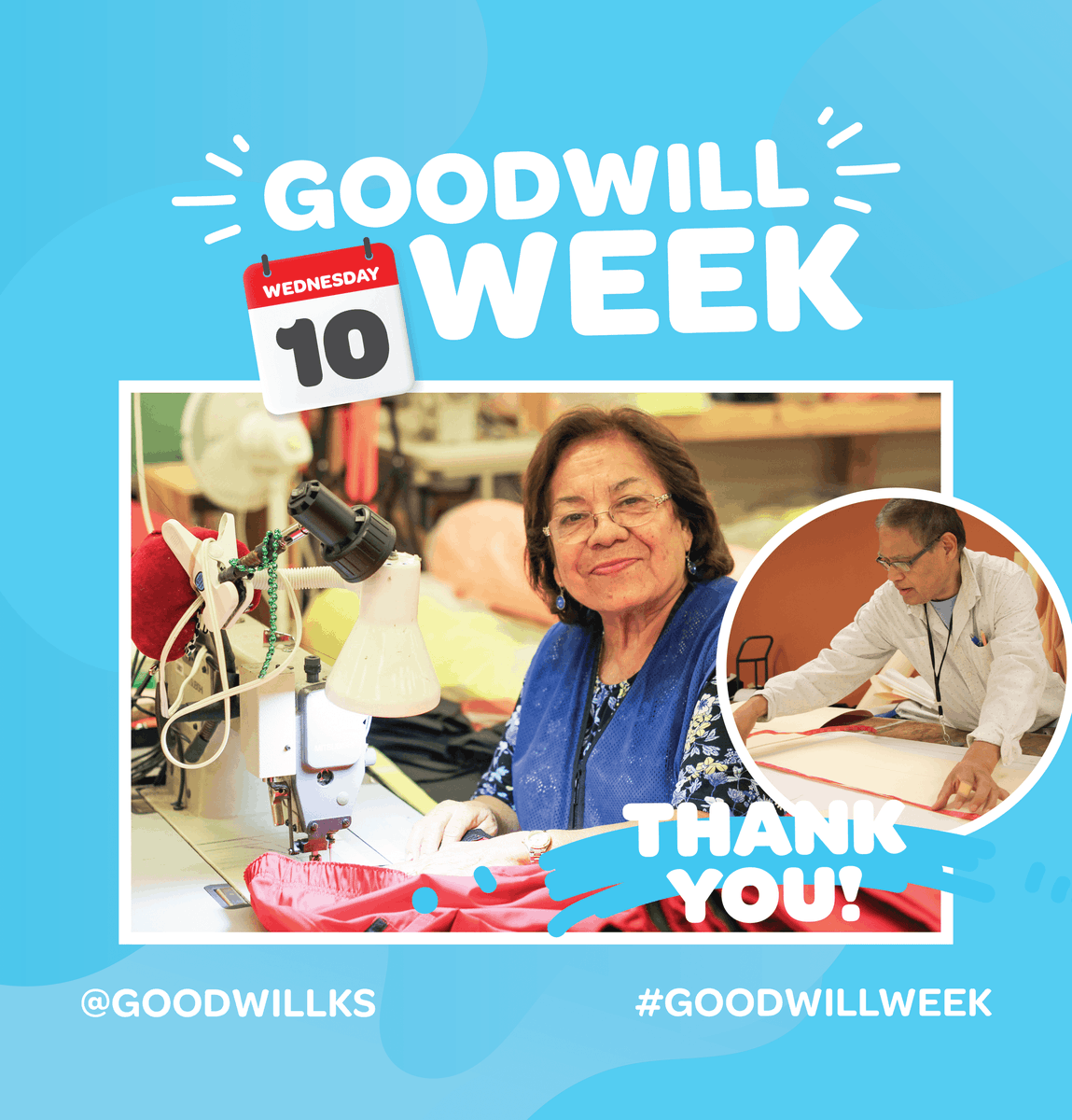 Our Edgar James Apparel department is housed within our administration building. Thank you for working hard to fulfill orders and producing quality products! #GoodwillWeek
