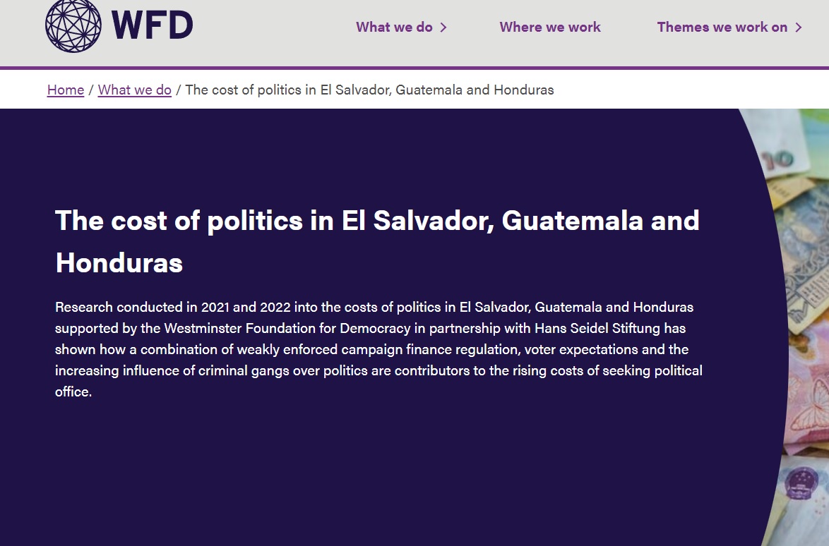 Hacer política tiene un costo, y no sólo es monetario 

Involucra costos simbólicos, laborales y familiares

Y en nuestra región hasta sacrificar la vida

Comparto con orgullo estudios con <a href="/WFD_Democracy/">Westminster Foundation for Democracy (WFD)</a>  sobre el costo REAL de la política en 🇬🇹🇸🇻🇭🇳

bit.ly/41FhPrb