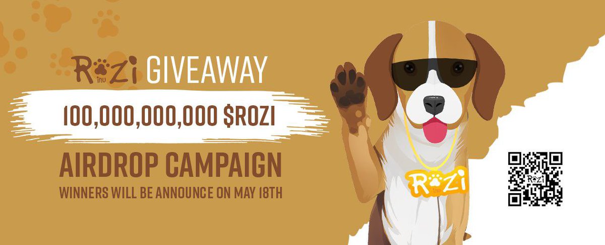 AIRDROP GIVEAWAY for Rozi Inu 🌟

💃While waiting for the listing of $Rozi on pqncakeswap we presenting an amazing Giveaway for our community.

💰Join our airdrop here: sweepwidget.com/c/69991-vwltdb…

💎Total Rewards: $100 USDT + 100 Billion $Rozi 😍

🎖 Prize Pool Breakdown 🎖

🏅Top