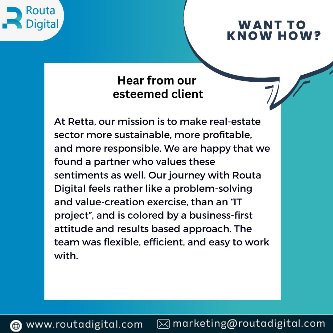 RoutaDigital's tweet photo. At Routa Digital, we provide comprehensive IT services to meet all your business needs. Discover how we transformed operations of Retta with our expertise in product development and building IT applications
Contact us at https://t.co/1YQC3S3P7y 
#RoutaDigital #ITservices https://t.co/fgWJqN3zQJ