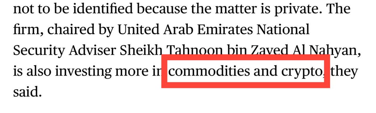 UAE royal families heavily shorting stock market with billions of dollars but are bullish and buying #Crypto at the same time.

Very based.