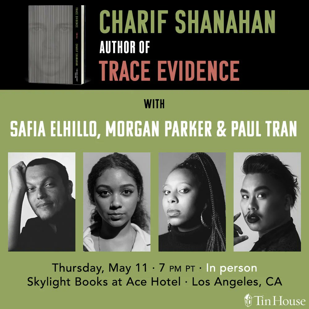 ⚡ Tomorrow!⚡ Join @CharifShan author of Trace Evidence in #LosAngeles @acehotel ! With @mafiasafia / @morganapple / @speakdeadly In partnership with @skylightbooks ! ⚡ Thursday 7pm PT⚡ Details: buff.ly/42Bq88k