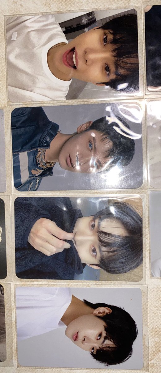 jmrkyn's tweet photo. WTS 
jaehyun,doyoung,mark,ten pc
Slightly defect for Dy departure (not that bad) 
No defect for other pc except gitd jaehyun and Dy departure only the sleeve looks kinda bad
Help me adopt them im not nct collector anymore :) #pasarNCT #PasarNCTmy 
Pls refer the pricelist https://t.co/xEysdAO63J