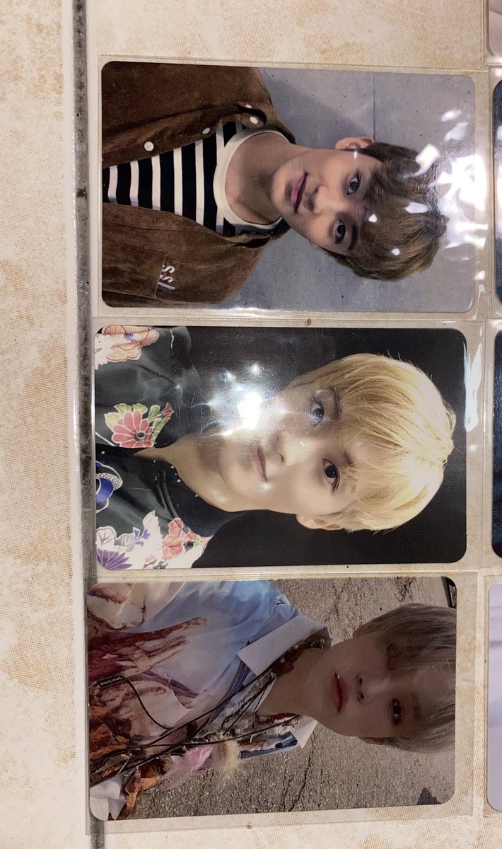 jmrkyn's tweet photo. WTS 
jaehyun,doyoung,mark,ten pc
Slightly defect for Dy departure (not that bad) 
No defect for other pc except gitd jaehyun and Dy departure only the sleeve looks kinda bad
Help me adopt them im not nct collector anymore :) #pasarNCT #PasarNCTmy 
Pls refer the pricelist https://t.co/xEysdAO63J