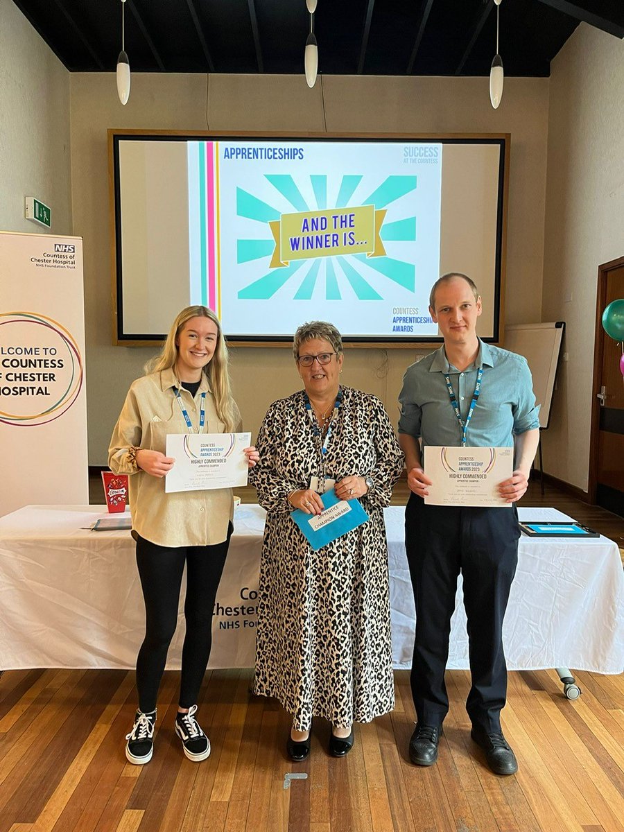 SuccessCountess's tweet photo. David Ireland and Robyn Mackin were also both awarded highly commended for our #apprenticechampion award. A massive thank you to both, who are continuously supporting the apprentice's within your department.
@TheCountessNHS @NHSEngland https://t.co/eUdL5gEd1A