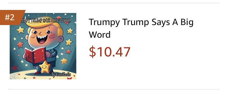 CamTastick's tweet photo. Did you hear?

Trumpy Trump Says A Big Word is now available on Amazon and has climbed all the way to #2  in new releases in just 2 days! 
#TrumpyTrump https://t.co/jTf5mtmYWF
