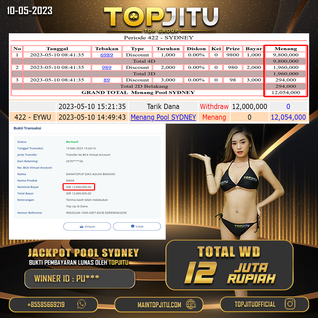 TOPJITUOFFICIAL's tweet photo. Admin Wendy mau ucapin Selamat Untuk Member 𝐓𝐎𝐏𝐉𝐈𝐓𝐔 yang Telah mendapatkan Kemenangan😍
Mau JP Juga? yuk Gabung di 𝐓𝐎𝐏𝐉𝐈𝐓𝐔  😍

𝐃𝐀𝐅𝐓𝐀𝐑 :
https://t.co/jlSIkgMqBr

#topjitu #slotgacor #slotgacorhariini #slot #prediksitogel #angkatogel #bocorantogel #prediksisdy https://t.co/TgAcCfN75J