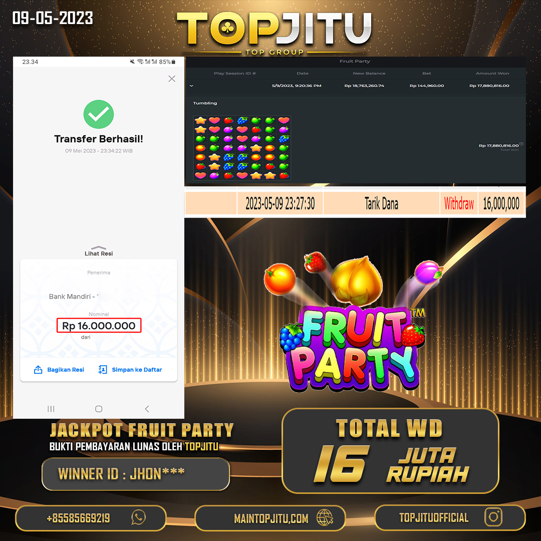 TOPJITUOFFICIAL's tweet photo. Admin Wendy mau ucapin Selamat Untuk Member 𝐓𝐎𝐏𝐉𝐈𝐓𝐔 yang Telah mendapatkan Kemenangan😍
Mau JP Juga? yuk Gabung di 𝐓𝐎𝐏𝐉𝐈𝐓𝐔  😍

𝐃𝐀𝐅𝐓𝐀𝐑 :
https://t.co/jlSIkgMqBr

#topjitu #slotgacor #slotgacorhariini #slot #prediksitogel #angkatogel #bocorantogel #prediksisdy https://t.co/TgAcCfN75J