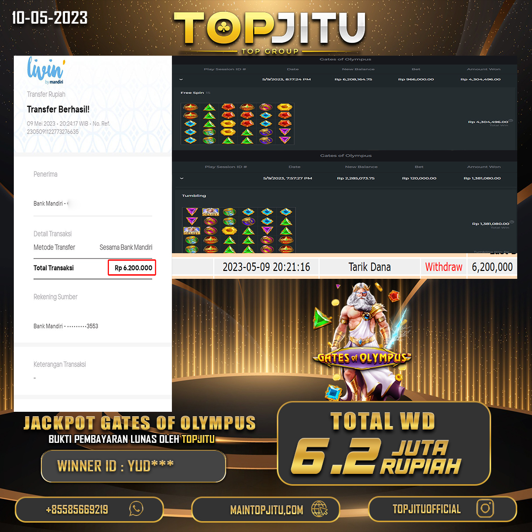 TOPJITUOFFICIAL's tweet photo. Admin Wendy mau ucapin Selamat Untuk Member 𝐓𝐎𝐏𝐉𝐈𝐓𝐔 yang Telah mendapatkan Kemenangan😍
Mau JP Juga? yuk Gabung di 𝐓𝐎𝐏𝐉𝐈𝐓𝐔  😍

𝐃𝐀𝐅𝐓𝐀𝐑 :
https://t.co/jlSIkgMqBr

#topjitu #slotgacor #slotgacorhariini #slot #prediksitogel #angkatogel #bocorantogel #prediksisdy https://t.co/TgAcCfN75J