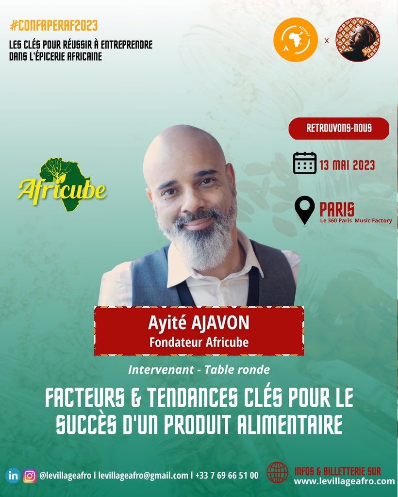 Africube_'s tweet photo. Le samedi 13 mai se tiendra à Paris la #CONFAPERAF2023, un événement qui rassemble les plus grands entrepreneurs de la restauration et l’épicerie africaines, dans le but d'échanger des idées, de réseauter et de découvrir les secrets de la réussite dans ces secteurs passionnants https://t.co/1NX6Ws598E