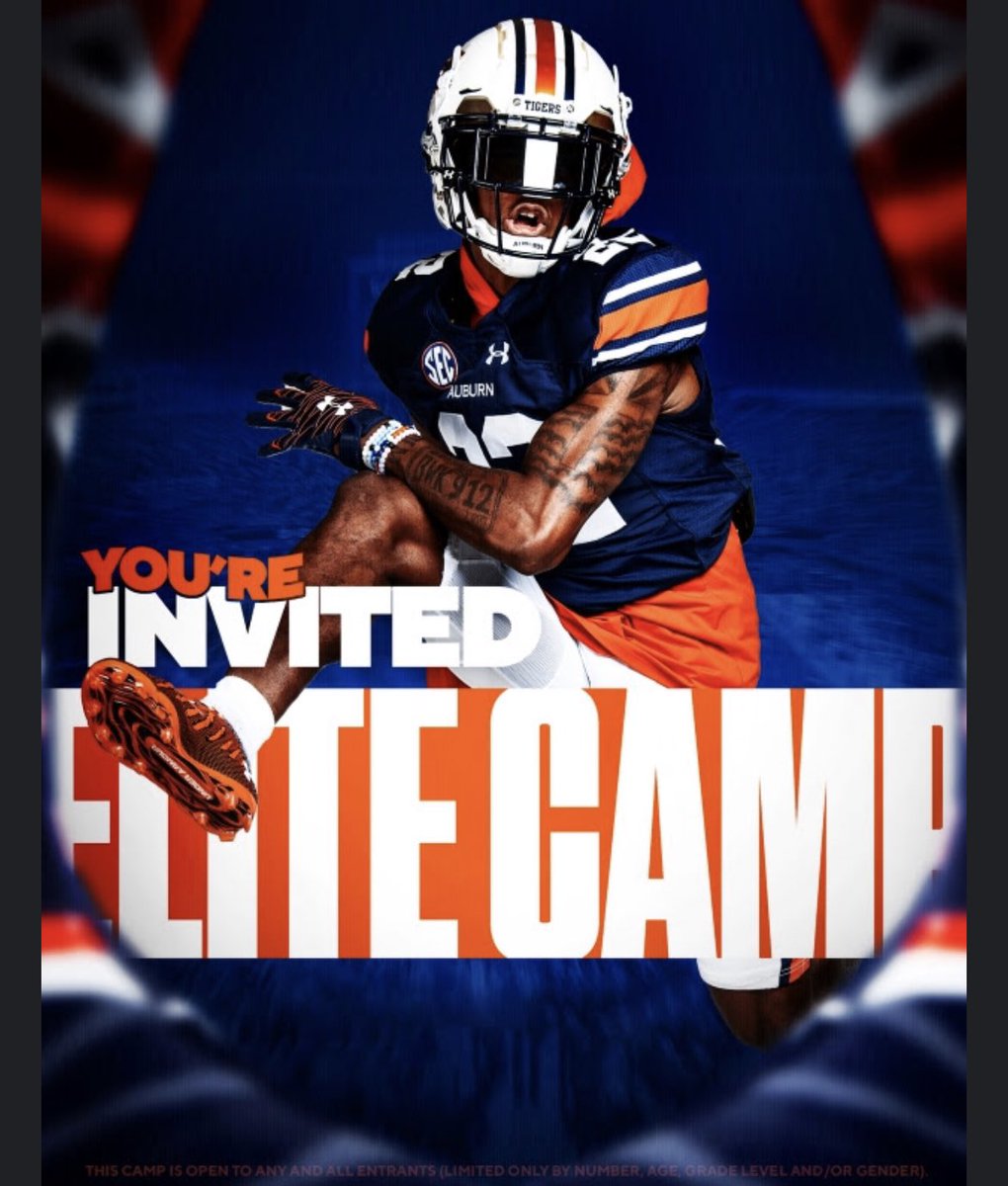 AmariJackson07's tweet photo. Thank you @AuburnFootball for the camp invite looking forward to being over there https://t.co/kLngsuDUr1