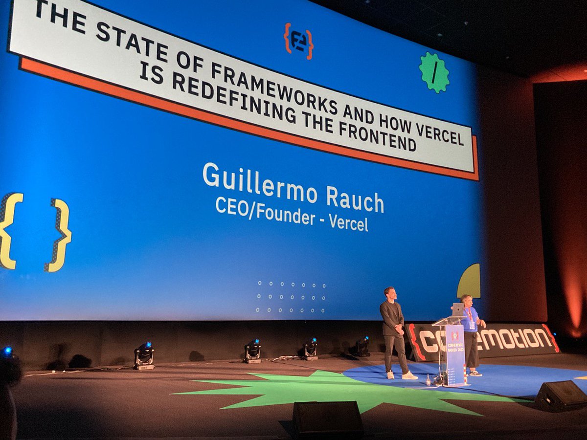 CodemoMadrid's tweet image. ⚡The State of Frameworks and how Vercel is redefining the Frontend" solo @rauchg podría mantener a todo el mundo expectante con una charla así! 🔝 No podría haber nadie mejor para acabar esta segunda jornada, estamos euforicos 😍 #CodemotionMadrid23🙌