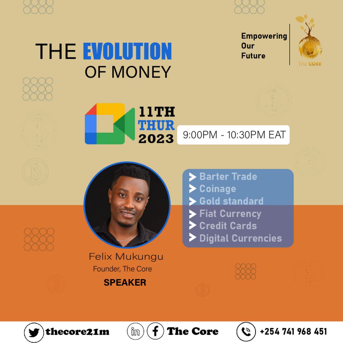 thecore21m's tweet photo. We are delighted  to start our session tomorrow  for the May - June cohort. Feel free to contact us if you want to attend to any of our sessions. Our speaker will be @MukunguFelix 

Poster Design by @thecore_arts 

BLOCK 25
Powered by #BiTCOIN https://t.co/2CJh4FLp5y