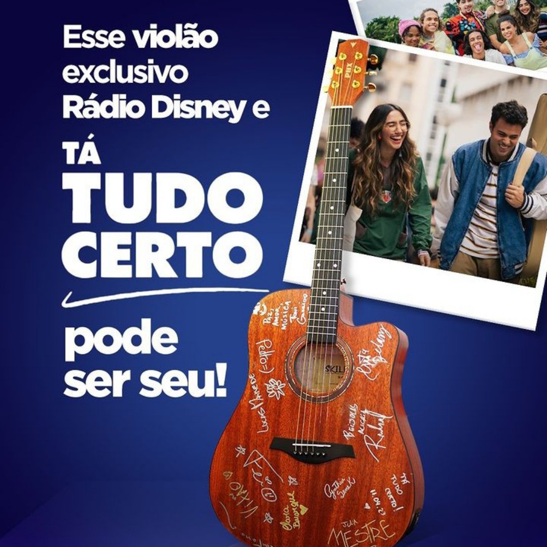 📻 La 91.3 #RDBrasil tiene la Guitarra Autografiada por los Protagonistas de #TodoEstaBien 🎸 La Clave para Participar es mandar el Texto 'Ta tudo Certo na Radio Disney' al 943999130 que es WhatsApp de TU RADIO 🎶 @PedroCalais1 @OAnaVitoria @ToniGarrido @Julia__Mestre @Vitao 🔊