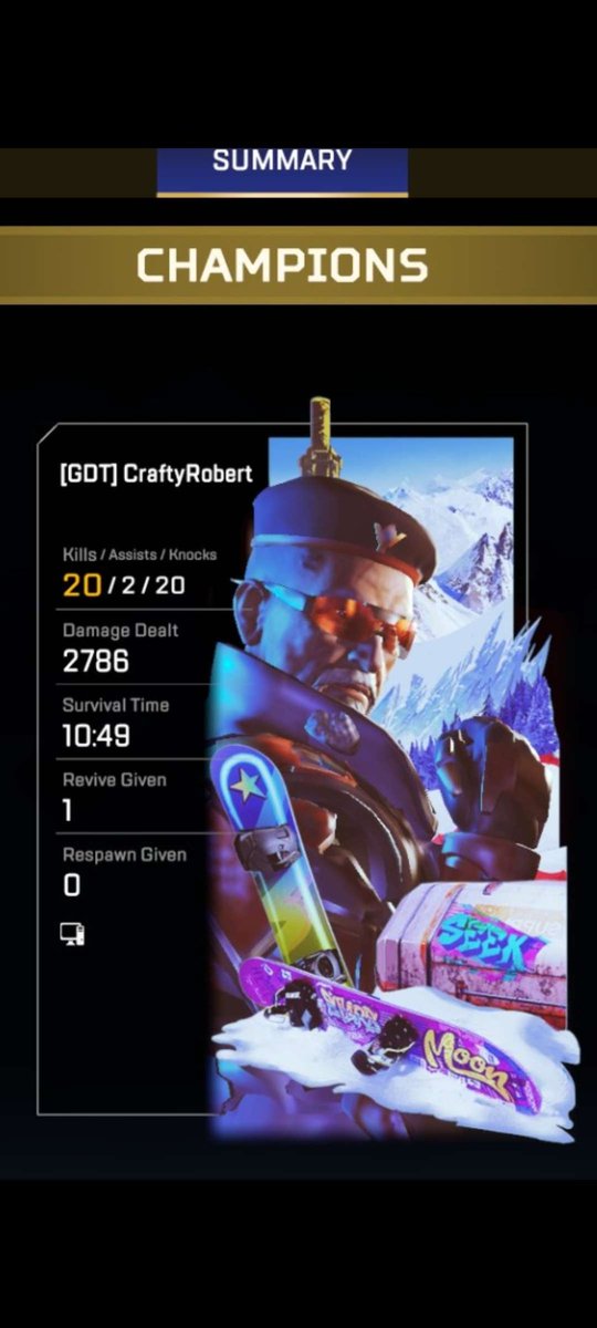 CraftyPlatinums's tweet photo. Finally dropped the 20 bomb on Ballistic now to just grind my first 1k kills! @PlayApex @Apex_Tracker @Robin_A_Downes https://t.co/JLr9QyK8hy