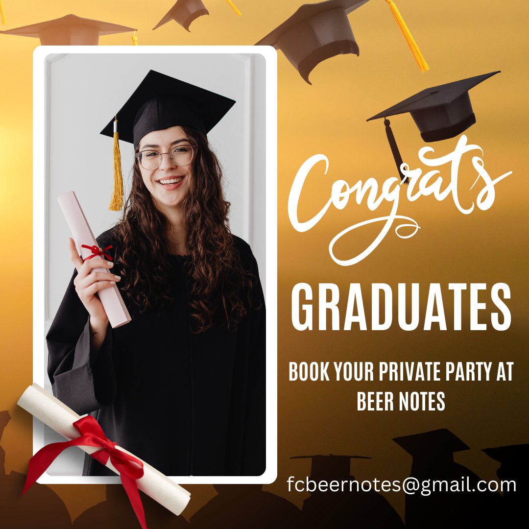 FCBeer_Notes's tweet photo. 🎉 Congrats, graduates! Let's raise a glass to your accomplishments at Beer Notes! 🍻🎓 Celebrate with your loved ones in our unique venue and create lasting memories. Book your graduation party now! 👉 fcbeernotes@gmail.com 

#karaoke #fostercity #california #womensday #bar https://t.co/eVPKEn4lck